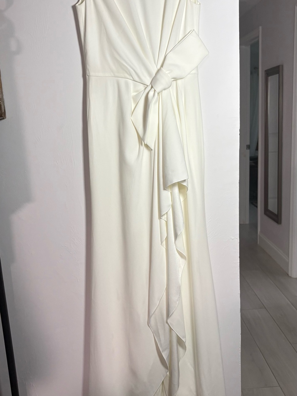PAULE KA Ivory Knot-Front Maxi Dress NWT